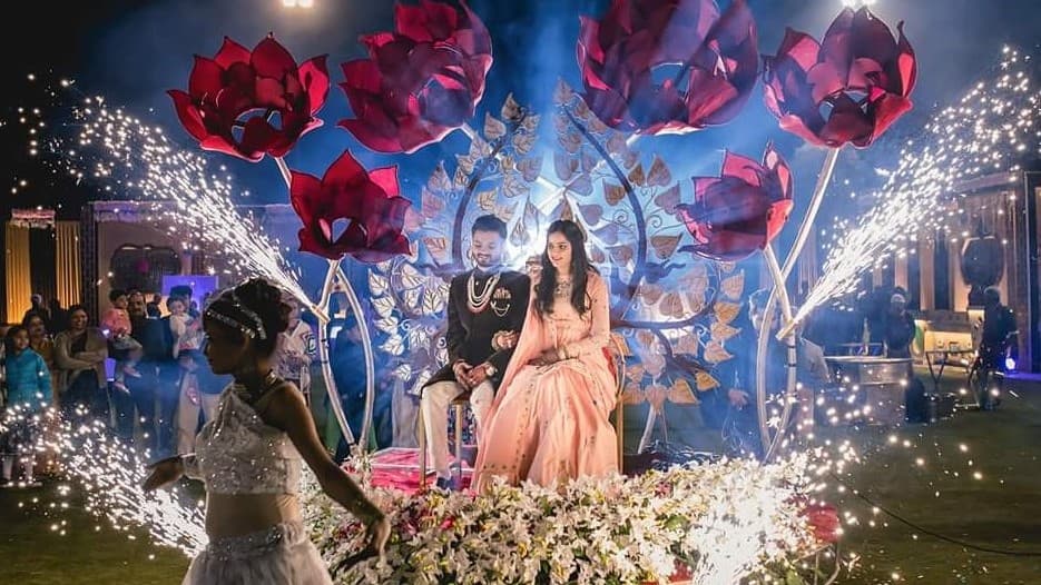 Bride and groom entry decoration by best event organiser in Varanasi